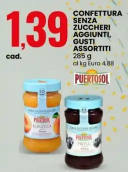 Eurospin Confettura senza zuccheri aggiunti PUERTOSOL offerta