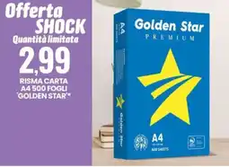 Eurospin Risma carta a4 500 fogli 'GOLDEN STAR' offerta