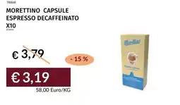 Prezzemolo e Vitale Morettino capsule espresso decaffeinato x10 offerta
