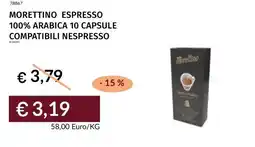 Prezzemolo e Vitale Morettino espresso 100% arabica 10 capsule compatibili nespresso offerta