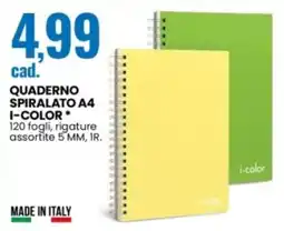 Eurospin Quaderno spiralato A4 i-color offerta