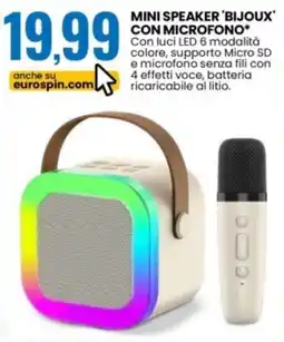 Eurospin Mini speaker 'bijoux' con microfono offerta