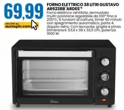 Eurospin FORNO ELETTRICO 38 LITRI GUSTAVO AR6238B 'ARDES offerta