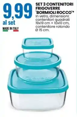 Eurospin Set 3 contenitori frigoverre 'bormioli rocco offerta