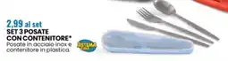 Eurospin Set 3 posate con contenitore SISTEMA casa offerta