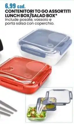 Eurospin Contenitori to go assortiti lunch box/salad box offerta