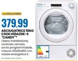Eurospin ASCIUGATRICE 10KG CSOE H10A2DE-S "CANDY" offerta
