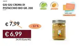 Prezzemolo e Vitale Giu giu crema di pistacchio bio offerta
