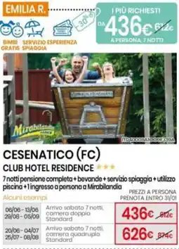 Eurospin CLUB HOTEL RESIDENCE 7 notti pensione completa offerta