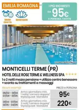 Eurospin HOTEL DELLE ROSE TERME & WELLNESS SPA 1 o 2 notti mezza pensione offerta