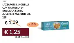 Prezzemolo e Vitale Lazzaroni limonelli con granella di nocciola senza zuccheri aggiunti offerta