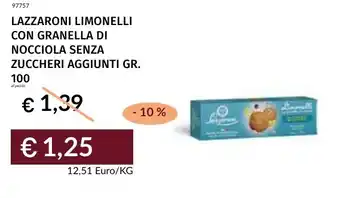Prezzemolo e Vitale Lazzaroni limonelli con granella di nocciola senza zuccheri aggiunti offerta