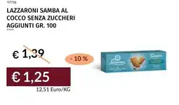 Prezzemolo e Vitale Lazzaroni samba al cocco senza zuccheri aggiunti offerta