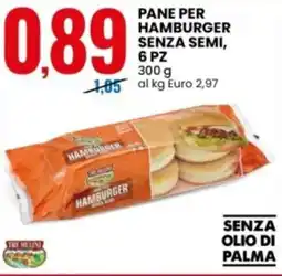 Eurospin Pane per hamburger senza semi, 6 pz TRE MULINI offerta
