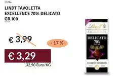 Prezzemolo e Vitale Lindt tavoletta excellence 70% delicato offerta