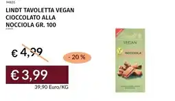 Prezzemolo e Vitale Lindt tavoletta vegan cioccolato alla nocciola offerta