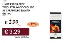 Prezzemolo e Vitale Lindt excellence tavoletta di cioccolato al caramello salato offerta