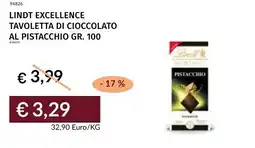 Prezzemolo e Vitale Lindt excellence tavoletta di cioccolato al pistacchio offerta
