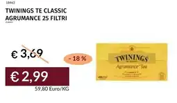 Prezzemolo e Vitale Twinings te classic agrumance 25 filtri offerta