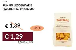 Prezzemolo e Vitale Rummo leggendarie paccheri N. 111 offerta
