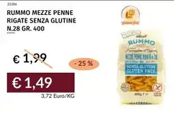 Prezzemolo e Vitale Rummo mezze penne rigate senza glutine N.28 offerta
