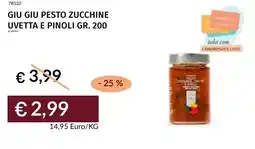Prezzemolo e Vitale Giu giu pesto zucchine uvetta e pinoli offerta