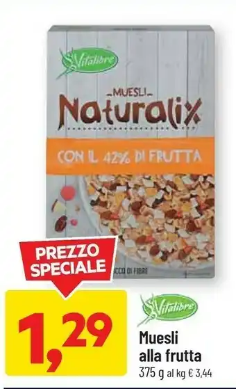 DPiù Muesli alla frutta 375 g offerta