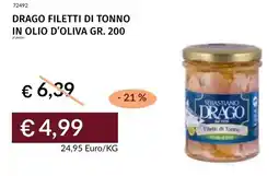 Prezzemolo e Vitale Drago filetti di tonno in olio d'oliva offerta