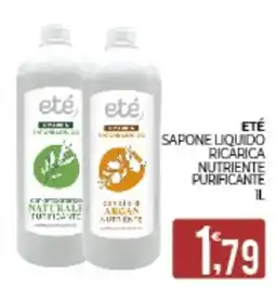 Eté Eté sapone liquido ricarica. nutriente purificante offerta