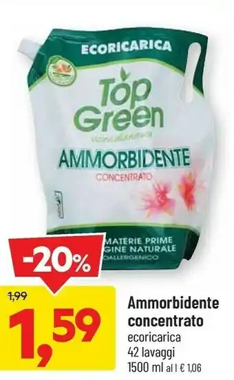 DPiù Ecoricarica top green ammorbidente concentrato 1500 ml offerta