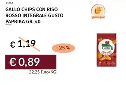 Prezzemolo e Vitale Gallo chips con riso rosso integrale gusto paprika offerta