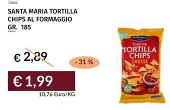 Prezzemolo e Vitale Santa maria tortilla chips al formaggio offerta