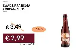 Prezzemolo e Vitale Kwak birra belga ambrata offerta