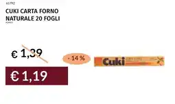 Prezzemolo e Vitale Cuki carta forno naturale 20 fogli offerta