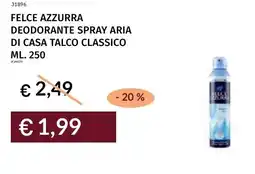 Prezzemolo e Vitale Felce azzurra deodorante spray aria di casa talco classico offerta