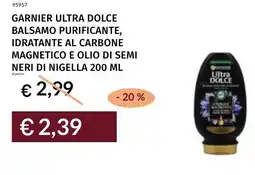 Prezzemolo e Vitale Garnier ultra dolce balsamo purificante, idratante al carbone magnetico e olio di semi neri di nigella offerta