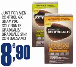 Splendidi e Splendenti Just for men control GX shampoo colorante graduale/graduale 2in1 con balsamo offerta