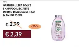 Prezzemolo e Vitale Garnier ultra dolce shampoo lisciante infuso di acqua di riso & amido offerta