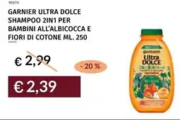 Prezzemolo e Vitale Garnier ultra dolce shampoo 2in1 per bambini all'albicocca e fiori di cotone offerta