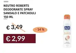 Prezzemolo e Vitale Neutro roberts deodorante spray sandalo e patchouli offerta