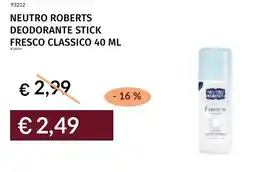 Prezzemolo e Vitale Neutro roberts deodorante stick fresco classico offerta