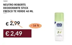 Prezzemolo e Vitale Neutro roberts deodorante stick fresco te verde offerta