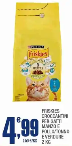 Splendidi e Splendenti Friskies croccantini per gatti manzo e pollo/tonno everdure PURINA offerta