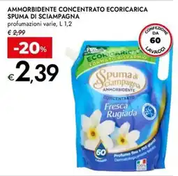 Bennet Ammorbidente concentrato ecoricarica SPUMA DI SCIAMPAGNA offerta