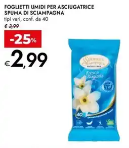 Bennet Foglietti umidi per asciugatrice SPUMA DI SCIAMPAGNA offerta