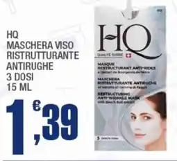 Splendidi e Splendenti HQ maschera viso ristrutturante antirughe 3 dosi offerta