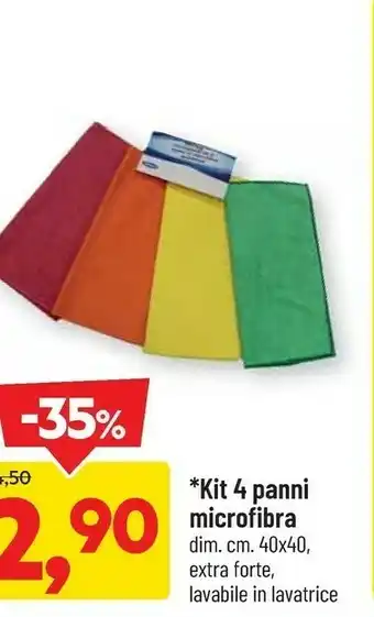 DPiù Kit 4 panni microfibra offerta