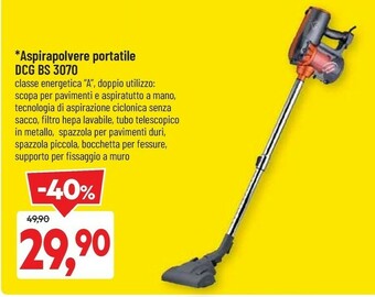 DPiù Aspirapolvere portatile dcg bs 3070 offerta