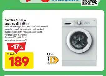 DPiù Mfs6104 lavatrice slim 40 cm 1000 giri/min 6 kg e offerta