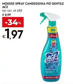 Bennet Mousse spray candeggina più gentile ACE offerta